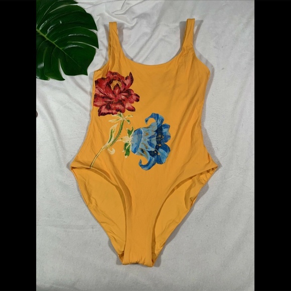 NEW $225‎ Onia Kelly Floral One Piece Swimsuit Sunflower Yellow [SZ Small ] - Picture 4 of 12